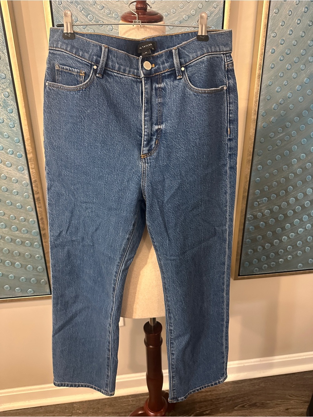 Ann Taylor Straight-Leg Blue Denim Jeans